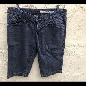 DKNY faded black jean shorts